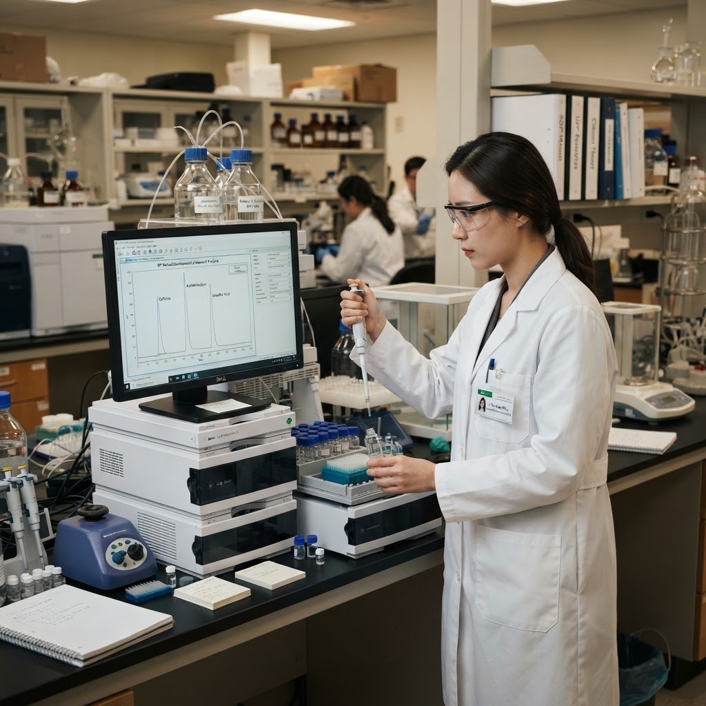HPLC 역상 메서드 개발 관련 이미지