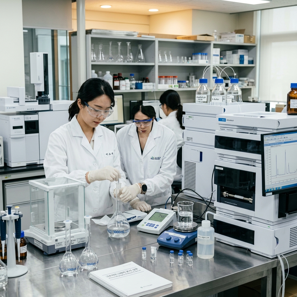 HPLC 이동상 완충액 관련 이미지