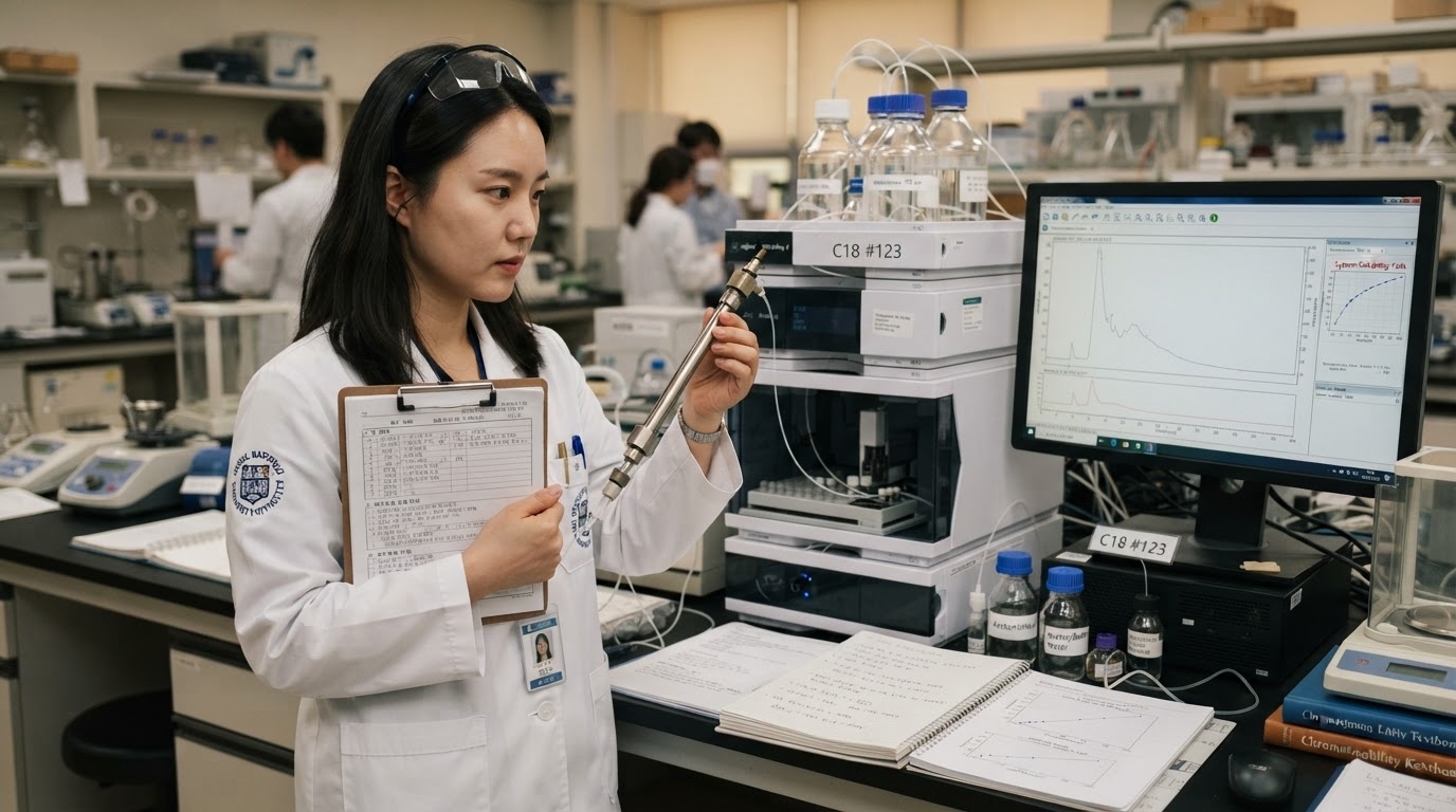 HPLC 컬럼 성능 저하 관련 이미지