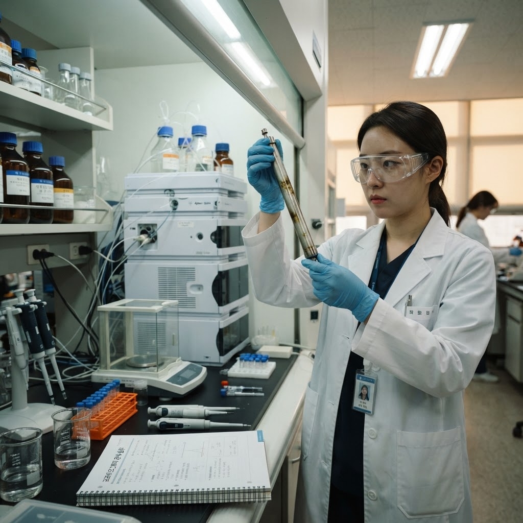 HPLC 컬럼 오일 오염 관련 이미지